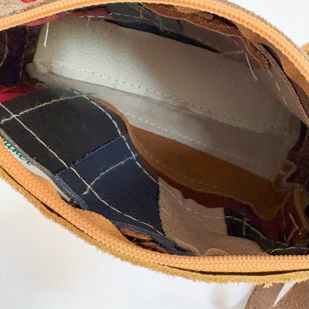 Native American Suege Leather Patchwork Purse Fur… - image 7